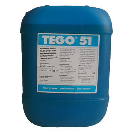 Articolo HPR2368 TEGO 51 Disinfettante concentrato - Correlato al Mod. HPR2367 SUREDIS VT1 Disinfettante concentrato - Osd gruppo Ecotech srl
